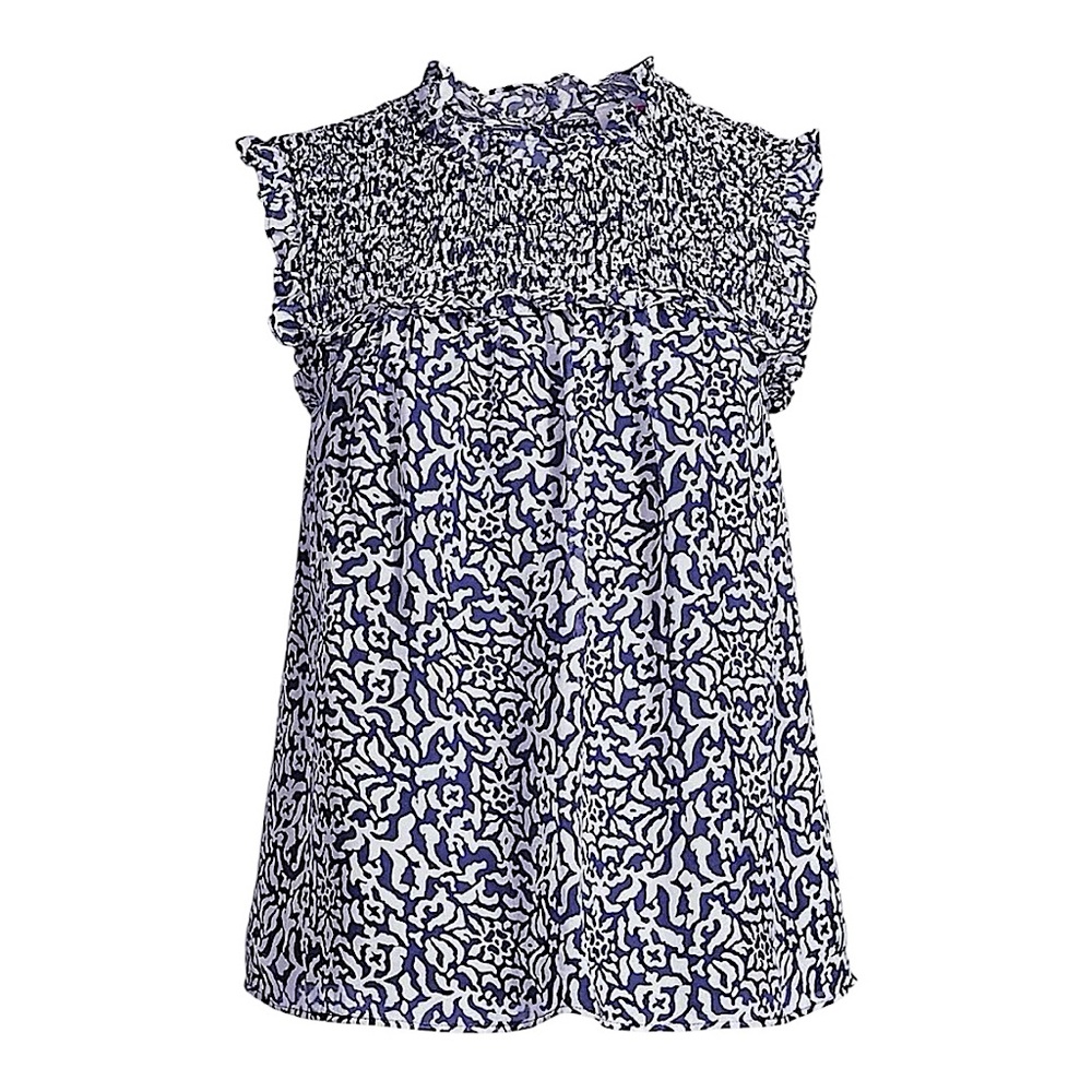 Vineyard Vines Geo Smocked Sleeveless Top - Picture 3 of 16